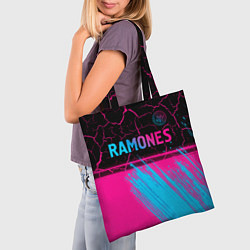 Сумка-шопер Ramones - neon gradient посередине, цвет: 3D-принт — фото 2
