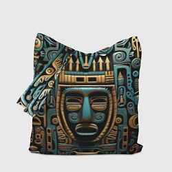 Сумка-шопер Орнамент с маской в египетском стиле, цвет: 3D-принт