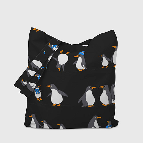 Сумка-шоппер Веселая семья пингвинов / 3D-принт – фото 1
