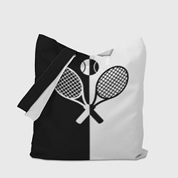 Сумка-шопер Теннис - чёрно белое, цвет: 3D-принт