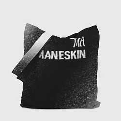 Сумка-шопер Maneskin glitch на темном фоне посередине, цвет: 3D-принт