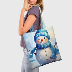 Сумка-шопер Большой снеговик, цвет: 3D-принт — фото 2