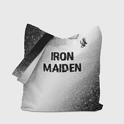 Сумка-шопер Iron Maiden glitch на светлом фоне посередине, цвет: 3D-принт