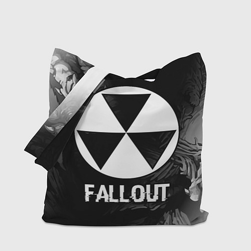 Сумка-шоппер Fallout glitch на темном фоне / 3D-принт – фото 1