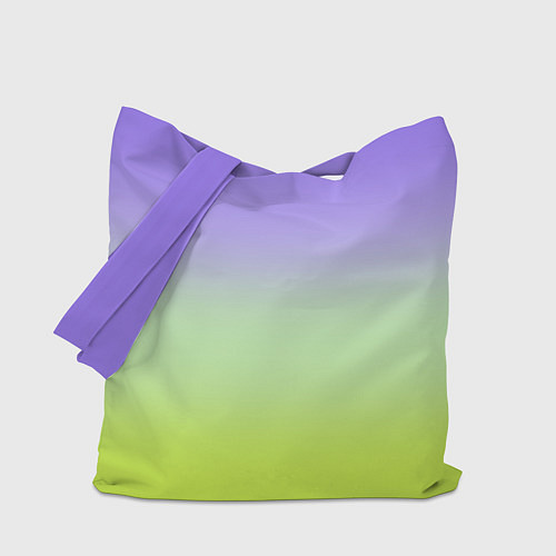 Сумка-шоппер Фиолетовый мятный и желто-зеленый градиент / 3D-принт – фото 1