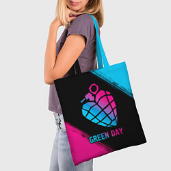 Сумка-шопер Green Day - neon gradient, цвет: 3D-принт — фото 2