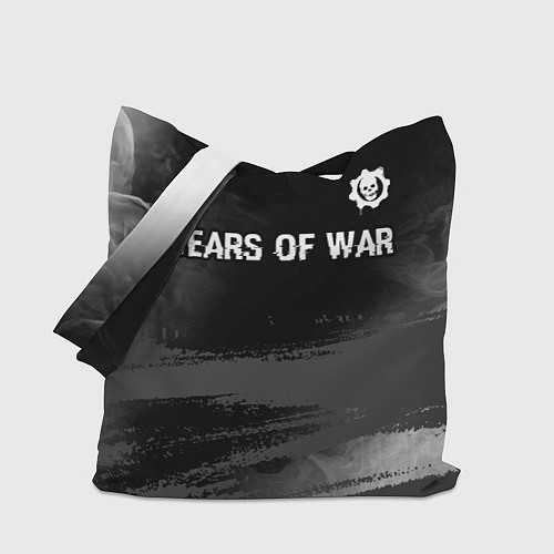 Сумка-шоппер Gears of War glitch на темном фоне посередине / 3D-принт – фото 1