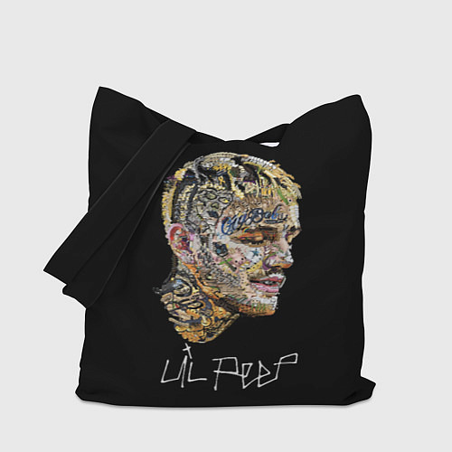 Сумка-шоппер Lil Peep mosaic rap / 3D-принт – фото 1