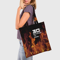 Сумка-шопер Thirty Seconds to Mars fire, цвет: 3D-принт — фото 2