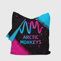 Сумка-шопер Arctic Monkeys - neon gradient, цвет: 3D-принт