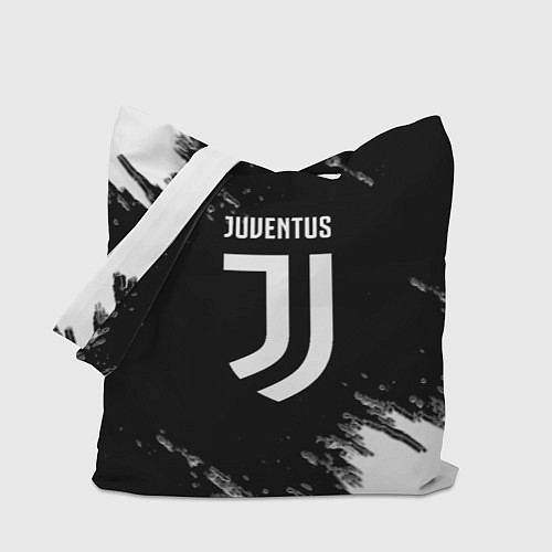 Сумка-шоппер Juventus спорт краски черно белый / 3D-принт – фото 1