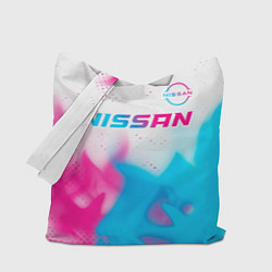 Сумка-шопер Nissan neon gradient style посередине, цвет: 3D-принт