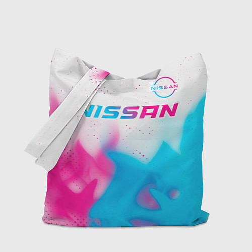 Сумка-шоппер Nissan neon gradient style посередине / 3D-принт – фото 1