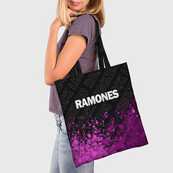 Сумка-шопер Ramones rock legends посередине, цвет: 3D-принт — фото 2