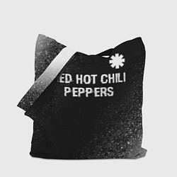 Сумка-шопер Red Hot Chili Peppers glitch на темном фоне посере, цвет: 3D-принт