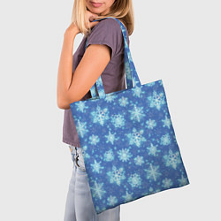 Сумка-шопер Pattern with bright snowflakes, цвет: 3D-принт — фото 2