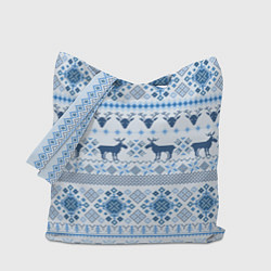 Сумка-шоппер Blue sweater with reindeer