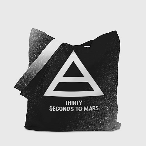 Сумка-шоппер Thirty Seconds to Mars glitch на темном фоне / 3D-принт – фото 1