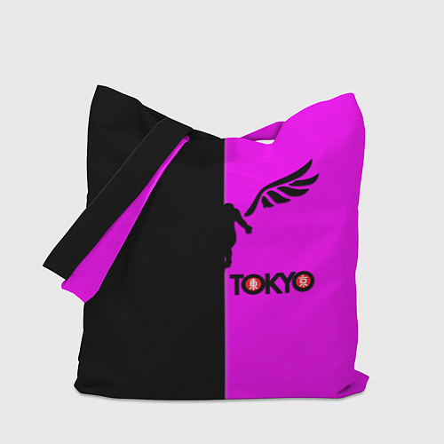 Сумка-шоппер Токийские мстители черно-розовый / 3D-принт – фото 1