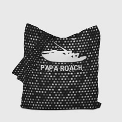 Сумка-шопер Papa Roach glitch на темном фоне, цвет: 3D-принт