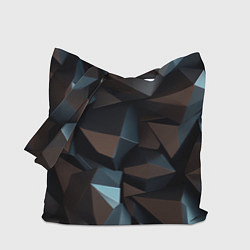 Сумка-шоппер Черная геометрическая абстракция - объемные грани
