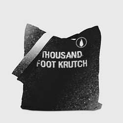 Сумка-шопер Thousand Foot Krutch glitch на темном фоне посеред, цвет: 3D-принт