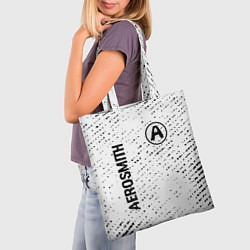 Сумка-шопер Aerosmith glitch на светлом фоне вертикально, цвет: 3D-принт — фото 2