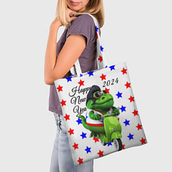 Сумка-шопер Крутой дракон на скутере 2024, цвет: 3D-принт — фото 2