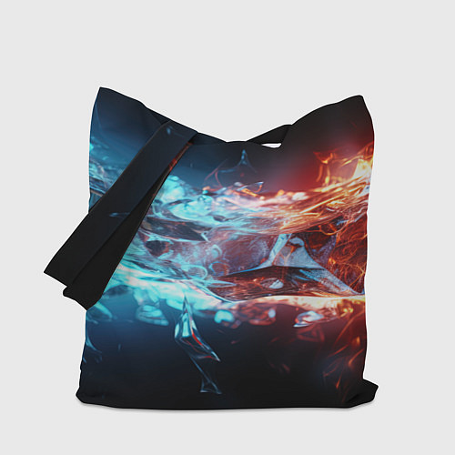 Сумка-шоппер Лед и пламя абстракция / 3D-принт – фото 1