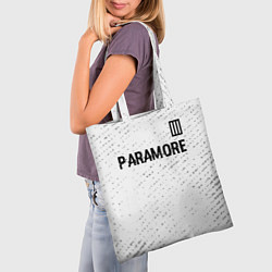 Сумка-шопер Paramore glitch на светлом фоне посередине, цвет: 3D-принт — фото 2