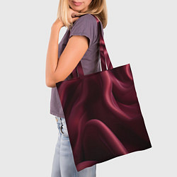 Сумка-шопер Бордовый шелк, цвет: 3D-принт — фото 2