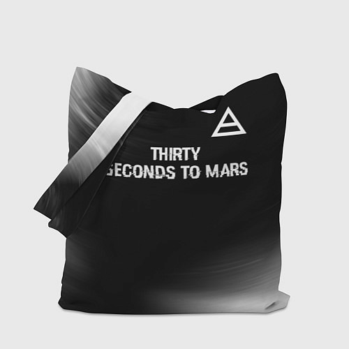 Сумка-шоппер Thirty Seconds to Mars glitch на темном фоне посер / 3D-принт – фото 1
