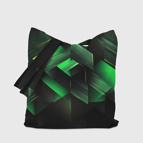 Сумка-шоппер Асимметричный узор зелени / 3D-принт – фото 1