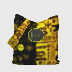 Сумка-шопер Twenty one pilots yellow music, цвет: 3D-принт