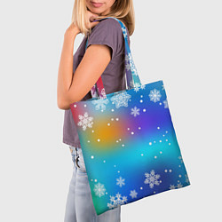 Сумка-шопер Снегопад на Новый год, цвет: 3D-принт — фото 2