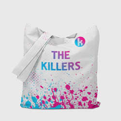 Сумка-шопер The Killers neon gradient style посередине, цвет: 3D-принт