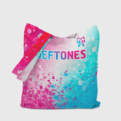 Сумка-шоппер Deftones neon gradient style посередине / 3D-принт – фото 1