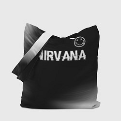 Сумка-шоппер Nirvana glitch на темном фоне посередине