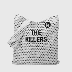 Сумка-шопер The Killers glitch на светлом фоне посередине, цвет: 3D-принт
