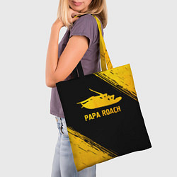 Сумка-шопер Papa Roach - gold gradient, цвет: 3D-принт — фото 2