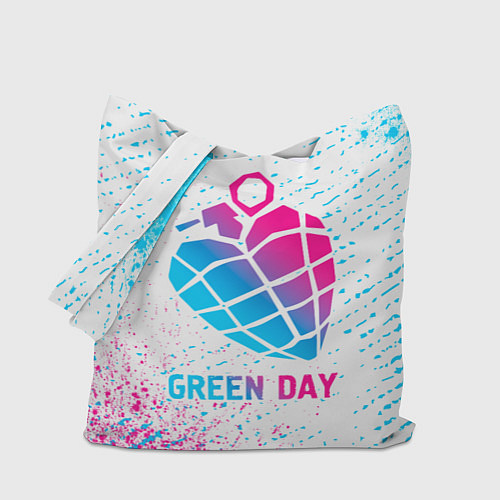 Сумка-шоппер Green Day neon gradient style / 3D-принт – фото 1