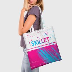 Сумка-шопер Skillet neon gradient style посередине, цвет: 3D-принт — фото 2