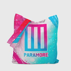 Сумка-шопер Paramore neon gradient style, цвет: 3D-принт