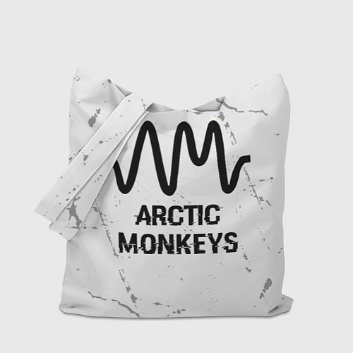 Сумка-шоппер Arctic Monkeys glitch на светлом фоне / 3D-принт – фото 1