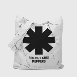 Сумка-шопер Red Hot Chili Peppers glitch на светлом фоне, цвет: 3D-принт
