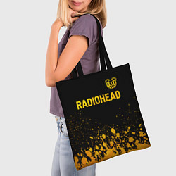 Сумка-шопер Radiohead - gold gradient посередине, цвет: 3D-принт — фото 2