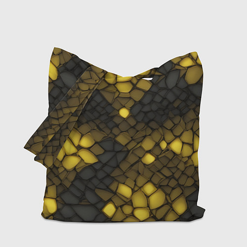 Сумка-шоппер Жёлтый трескающийся камень / 3D-принт – фото 1