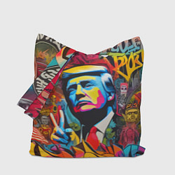 Сумка-шоппер Дональд Трамп - граффити - нейросеть