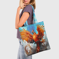 Сумка-шопер Птица феникс в огне, цвет: 3D-принт — фото 2