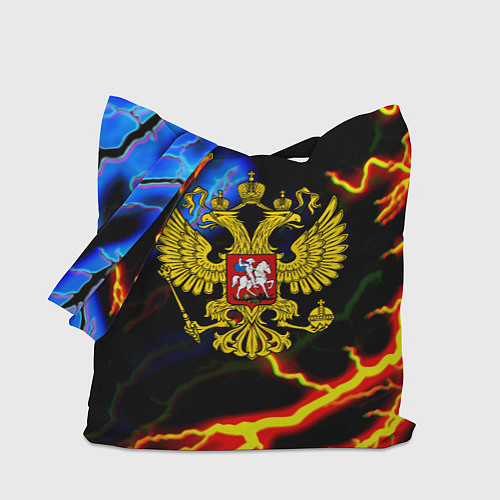 Сумка-шоппер Россия наша страна герб шторм / 3D-принт – фото 1